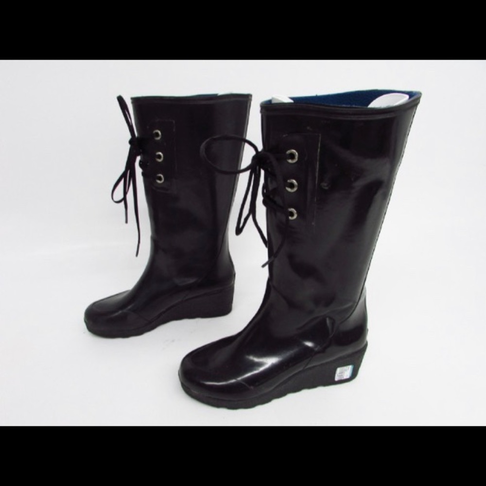 Sperry wedge rain boots 9